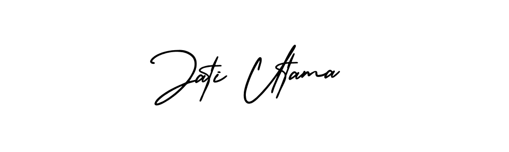 if you are searching for the best signature style for your name Jati Utama. so please give up your signature search. here we have designed multiple signature styles  using AmerikaSignatureDemo-Regular. Jati Utama signature style 3 images and pictures png