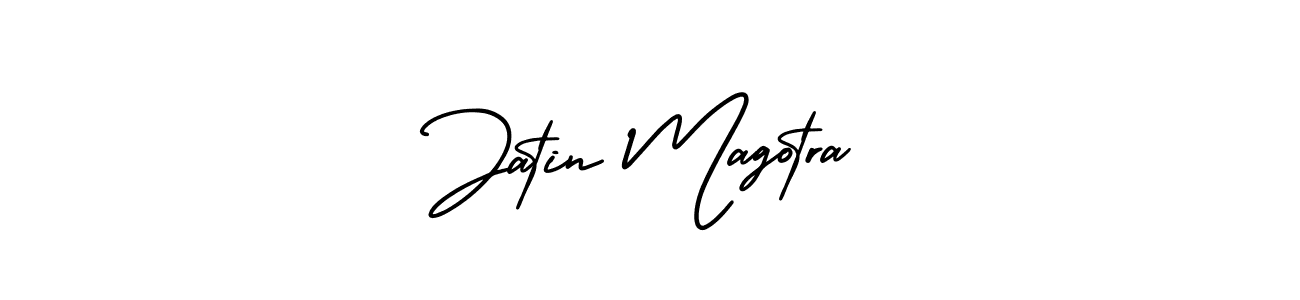 The best way (AmerikaSignatureDemo-Regular) to make a short signature is to pick only two or three words in your name. The name Jatin Magotra include a total of six letters. For converting this name. Jatin Magotra signature style 3 images and pictures png