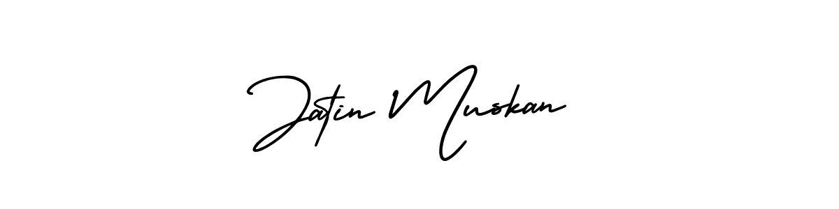 Make a beautiful signature design for name Jatin Muskan. With this signature (AmerikaSignatureDemo-Regular) style, you can create a handwritten signature for free. Jatin Muskan signature style 3 images and pictures png
