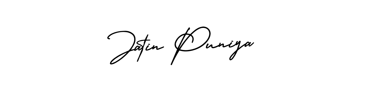 It looks lik you need a new signature style for name Jatin Puniya. Design unique handwritten (AmerikaSignatureDemo-Regular) signature with our free signature maker in just a few clicks. Jatin Puniya signature style 3 images and pictures png