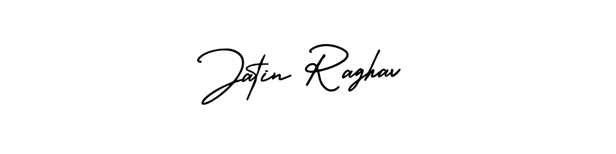 You should practise on your own different ways (AmerikaSignatureDemo-Regular) to write your name (Jatin Raghav) in signature. don't let someone else do it for you. Jatin Raghav signature style 3 images and pictures png