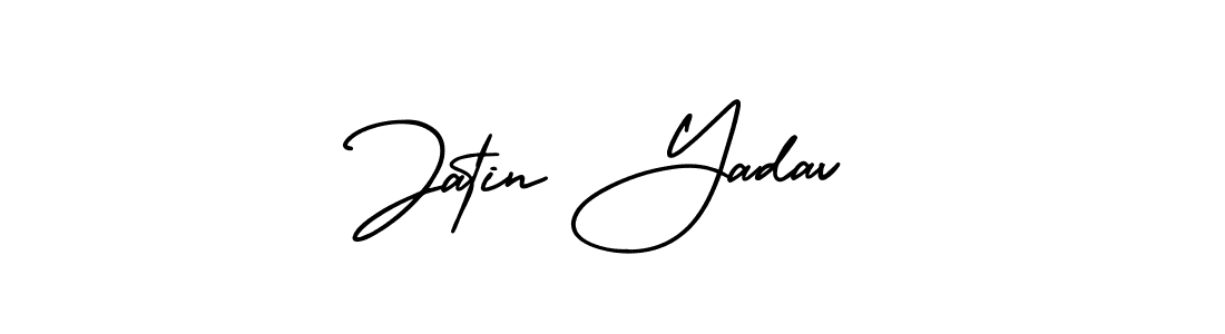 The best way (AmerikaSignatureDemo-Regular) to make a short signature is to pick only two or three words in your name. The name Jatin Yadav include a total of six letters. For converting this name. Jatin Yadav signature style 3 images and pictures png
