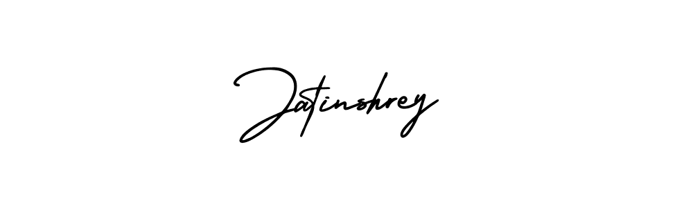 The best way (AmerikaSignatureDemo-Regular) to make a short signature is to pick only two or three words in your name. The name Jatinshrey include a total of six letters. For converting this name. Jatinshrey signature style 3 images and pictures png