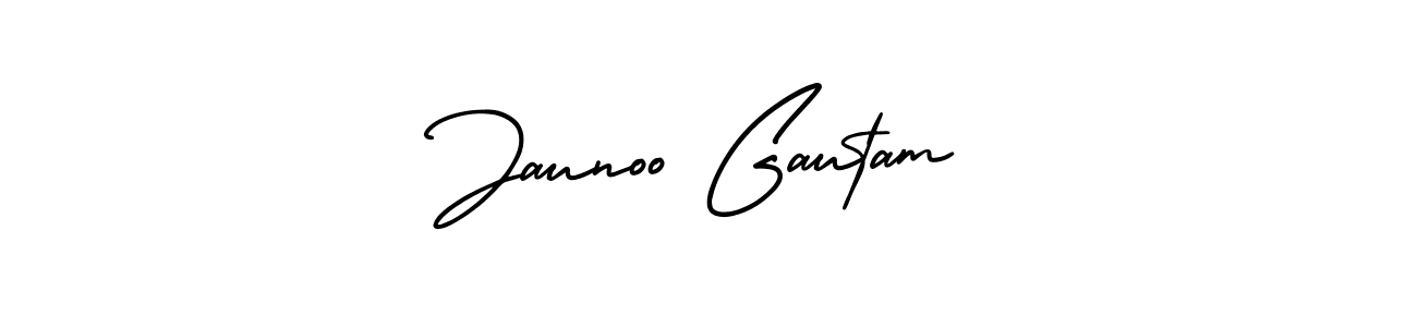 How to make Jaunoo Gautam signature? AmerikaSignatureDemo-Regular is a professional autograph style. Create handwritten signature for Jaunoo Gautam name. Jaunoo Gautam signature style 3 images and pictures png