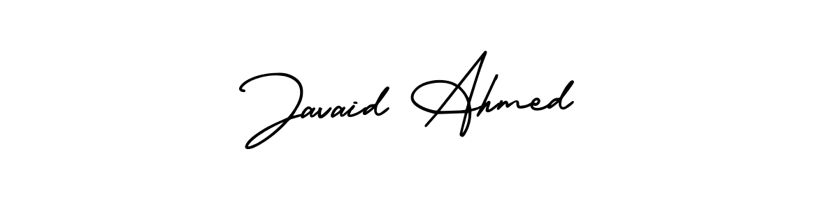 This is the best signature style for the Javaid Ahmed name. Also you like these signature font (AmerikaSignatureDemo-Regular). Mix name signature. Javaid Ahmed signature style 3 images and pictures png