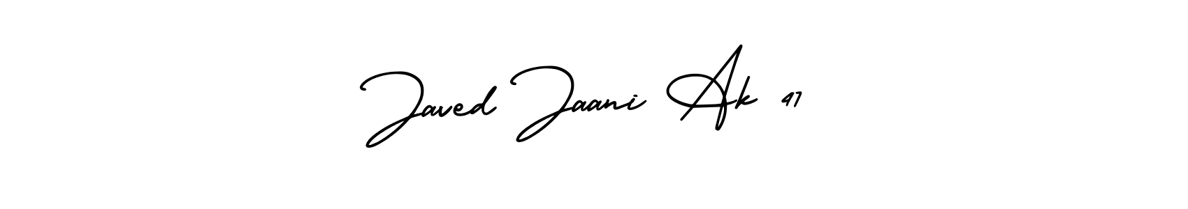 Similarly AmerikaSignatureDemo-Regular is the best handwritten signature design. Signature creator online .You can use it as an online autograph creator for name Javed Jaani Ak 47. Javed Jaani Ak 47 signature style 3 images and pictures png