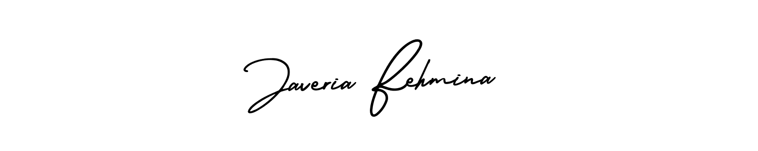 AmerikaSignatureDemo-Regular is a professional signature style that is perfect for those who want to add a touch of class to their signature. It is also a great choice for those who want to make their signature more unique. Get Javeria Fehmina name to fancy signature for free. Javeria Fehmina signature style 3 images and pictures png