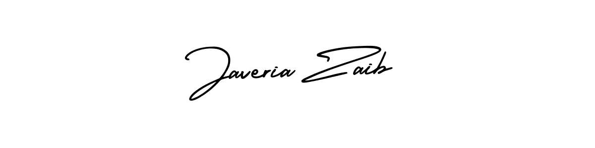 The best way (AmerikaSignatureDemo-Regular) to make a short signature is to pick only two or three words in your name. The name Javeria Zaib include a total of six letters. For converting this name. Javeria Zaib signature style 3 images and pictures png