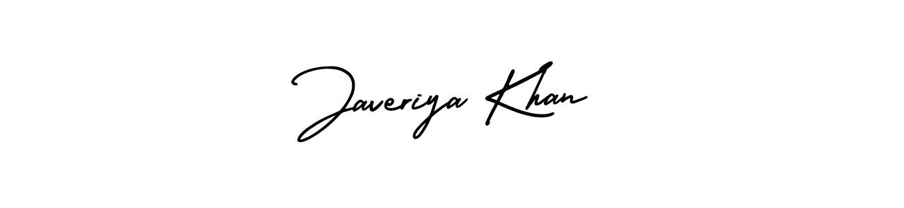Use a signature maker to create a handwritten signature online. With this signature software, you can design (AmerikaSignatureDemo-Regular) your own signature for name Javeriya Khan. Javeriya Khan signature style 3 images and pictures png