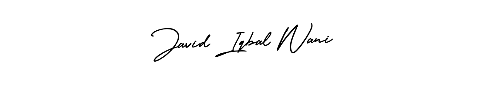 How to make Javid Iqbal Wani name signature. Use AmerikaSignatureDemo-Regular style for creating short signs online. This is the latest handwritten sign. Javid Iqbal Wani signature style 3 images and pictures png