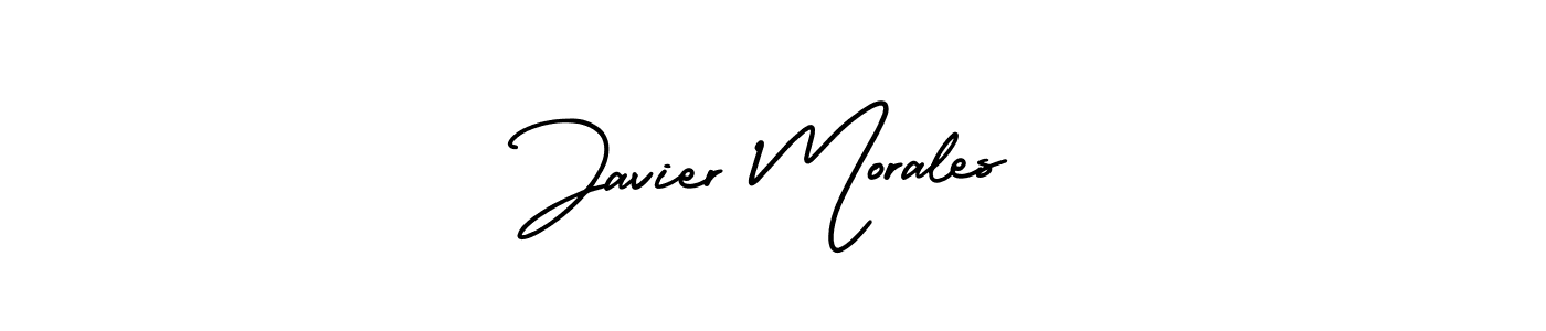 The best way (AmerikaSignatureDemo-Regular) to make a short signature is to pick only two or three words in your name. The name Javier Morales include a total of six letters. For converting this name. Javier Morales signature style 3 images and pictures png