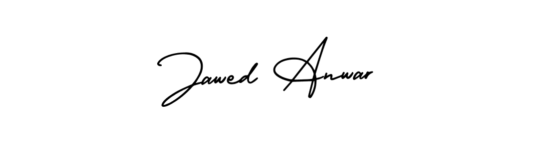 You should practise on your own different ways (AmerikaSignatureDemo-Regular) to write your name (Jawed Anwar) in signature. don't let someone else do it for you. Jawed Anwar signature style 3 images and pictures png