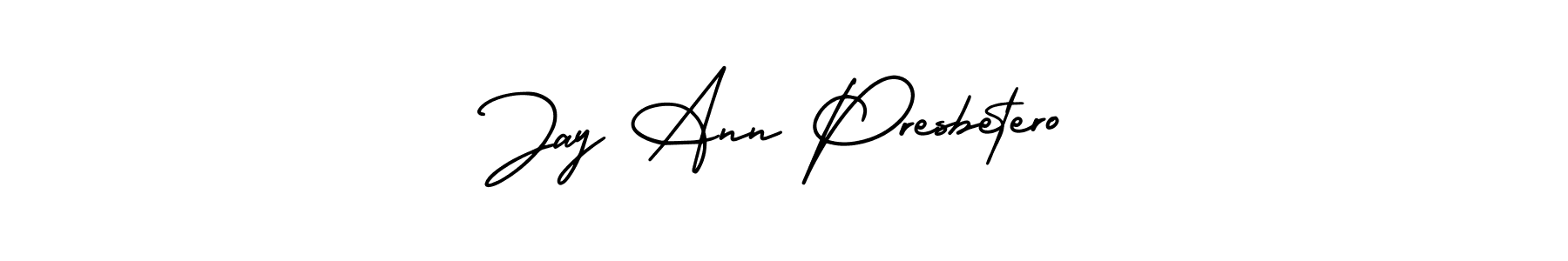 You should practise on your own different ways (AmerikaSignatureDemo-Regular) to write your name (Jay Ann Presbetero) in signature. don't let someone else do it for you. Jay Ann Presbetero signature style 3 images and pictures png