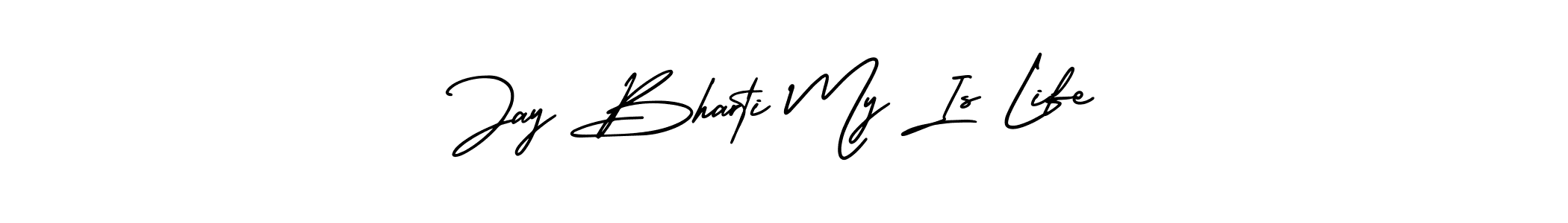 AmerikaSignatureDemo-Regular is a professional signature style that is perfect for those who want to add a touch of class to their signature. It is also a great choice for those who want to make their signature more unique. Get Jay Bharti My Is Life name to fancy signature for free. Jay Bharti My Is Life signature style 3 images and pictures png