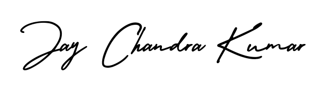 An effortless, minimalist signature concept for Jay Chandra Kumar using AmerikaSignatureDemo-Regular design. Clean lines that look great on any document. Jay Chandra Kumar signature style 3 images and pictures png