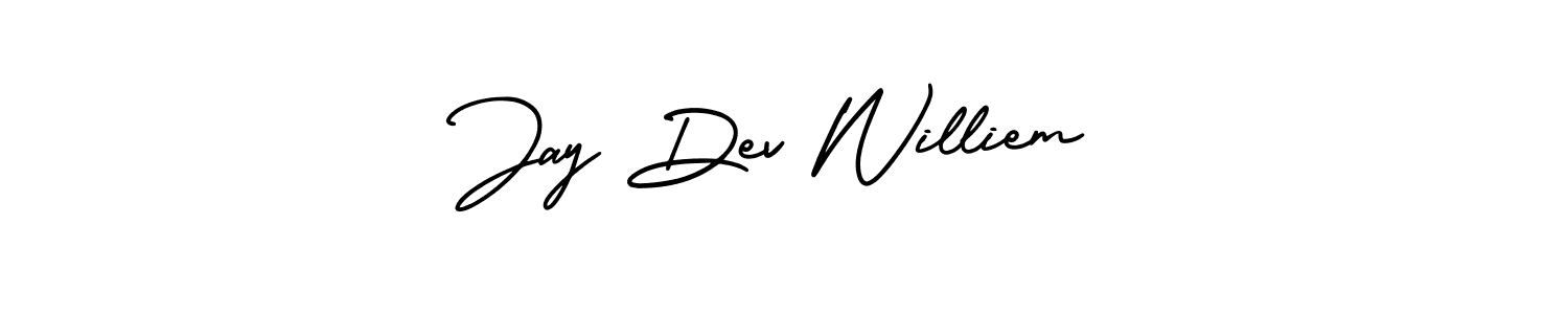 The best way (AmerikaSignatureDemo-Regular) to make a short signature is to pick only two or three words in your name. The name Jay Dev Williem include a total of six letters. For converting this name. Jay Dev Williem signature style 3 images and pictures png