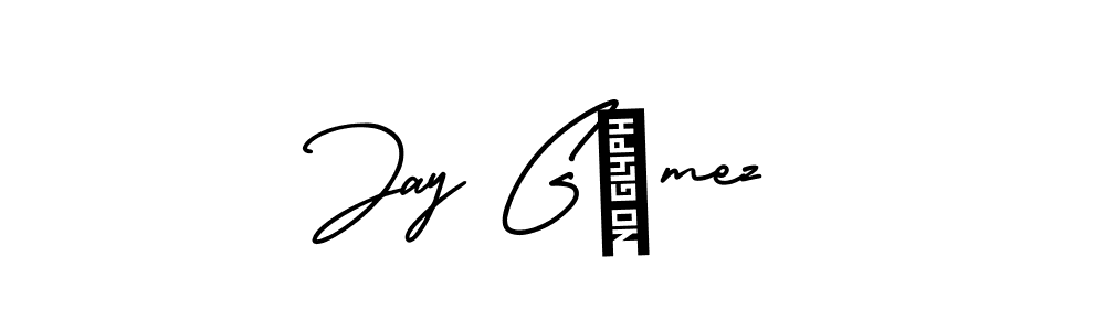 if you are searching for the best signature style for your name Jay Gómez. so please give up your signature search. here we have designed multiple signature styles  using AmerikaSignatureDemo-Regular. Jay Gómez signature style 3 images and pictures png