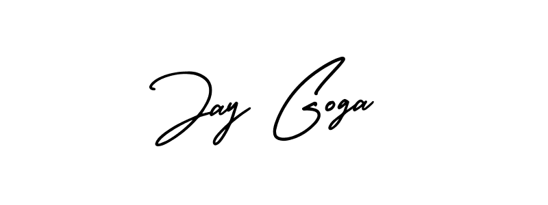How to make Jay Goga name signature. Use AmerikaSignatureDemo-Regular style for creating short signs online. This is the latest handwritten sign. Jay Goga signature style 3 images and pictures png