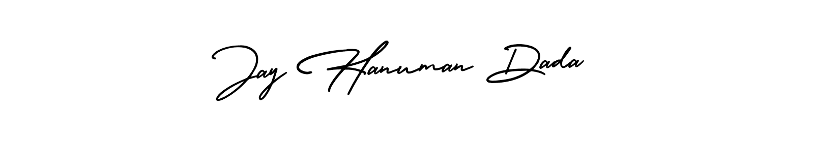 The best way (AmerikaSignatureDemo-Regular) to make a short signature is to pick only two or three words in your name. The name Jay Hanuman Dada include a total of six letters. For converting this name. Jay Hanuman Dada signature style 3 images and pictures png