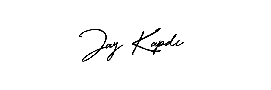How to make Jay Kapdi name signature. Use AmerikaSignatureDemo-Regular style for creating short signs online. This is the latest handwritten sign. Jay Kapdi signature style 3 images and pictures png