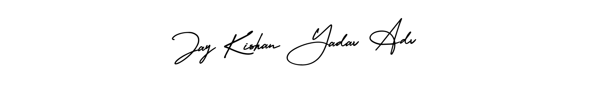 The best way (AmerikaSignatureDemo-Regular) to make a short signature is to pick only two or three words in your name. The name Jay Kishan Yadav Adv include a total of six letters. For converting this name. Jay Kishan Yadav Adv signature style 3 images and pictures png