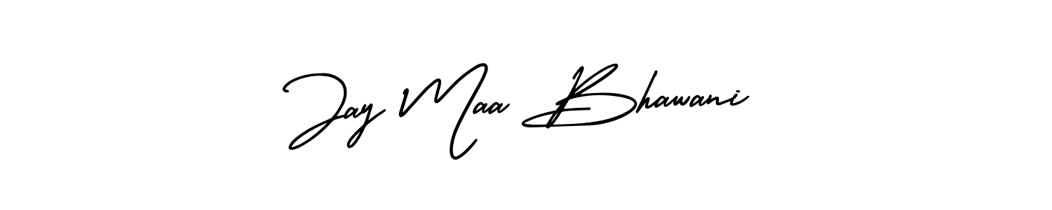 The best way (AmerikaSignatureDemo-Regular) to make a short signature is to pick only two or three words in your name. The name Jay Maa Bhawani include a total of six letters. For converting this name. Jay Maa Bhawani signature style 3 images and pictures png