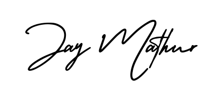 An effortless, minimalist signature concept for Jay Mathur using AmerikaSignatureDemo-Regular design. Clean lines that look great on any document. Jay Mathur signature style 3 images and pictures png