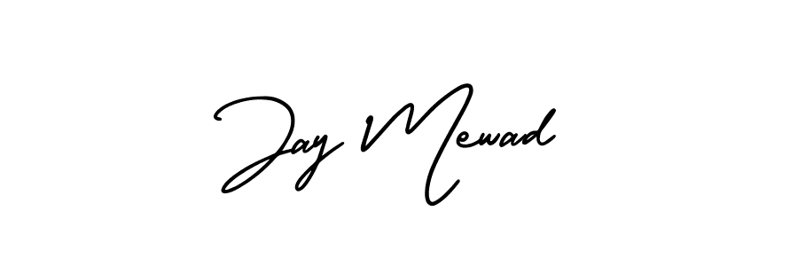 This is the best signature style for the Jay Mewad name. Also you like these signature font (AmerikaSignatureDemo-Regular). Mix name signature. Jay Mewad signature style 3 images and pictures png