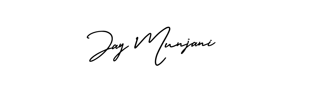 You should practise on your own different ways (AmerikaSignatureDemo-Regular) to write your name (Jay Munjani) in signature. don't let someone else do it for you. Jay Munjani signature style 3 images and pictures png