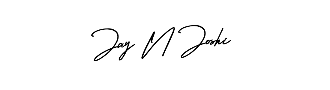 This is the best signature style for the Jay N Joshi name. Also you like these signature font (AmerikaSignatureDemo-Regular). Mix name signature. Jay N Joshi signature style 3 images and pictures png