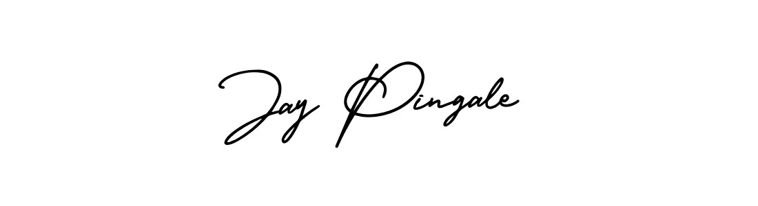 You should practise on your own different ways (AmerikaSignatureDemo-Regular) to write your name (Jay Pingale) in signature. don't let someone else do it for you. Jay Pingale signature style 3 images and pictures png