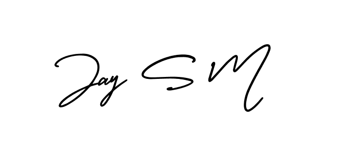 Use a signature maker to create a handwritten signature online. With this signature software, you can design (AmerikaSignatureDemo-Regular) your own signature for name Jay S M. Jay S M signature style 3 images and pictures png