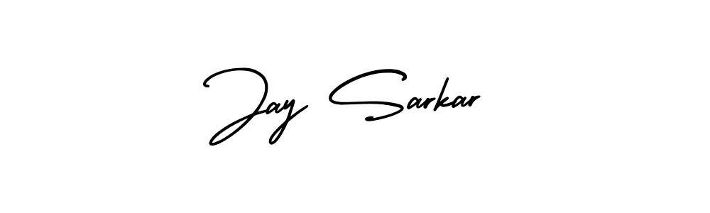 The best way (AmerikaSignatureDemo-Regular) to make a short signature is to pick only two or three words in your name. The name Jay Sarkar include a total of six letters. For converting this name. Jay Sarkar signature style 3 images and pictures png