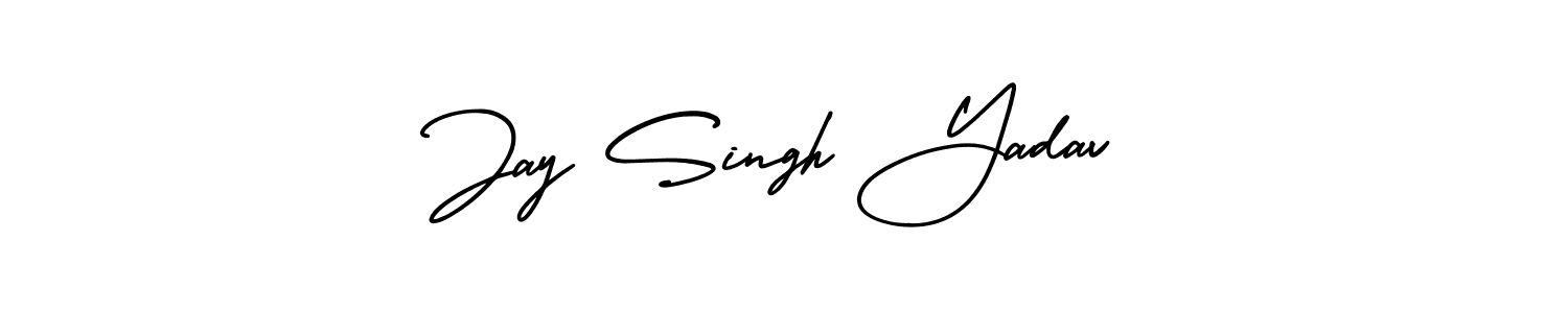 The best way (AmerikaSignatureDemo-Regular) to make a short signature is to pick only two or three words in your name. The name Jay Singh Yadav include a total of six letters. For converting this name. Jay Singh Yadav signature style 3 images and pictures png