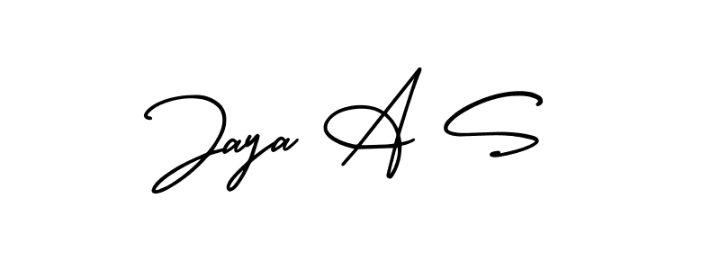 How to make Jaya A S signature? AmerikaSignatureDemo-Regular is a professional autograph style. Create handwritten signature for Jaya A S name. Jaya A S signature style 3 images and pictures png