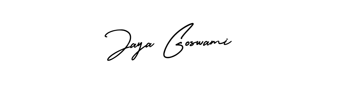 Jaya Goswami stylish signature style. Best Handwritten Sign (AmerikaSignatureDemo-Regular) for my name. Handwritten Signature Collection Ideas for my name Jaya Goswami. Jaya Goswami signature style 3 images and pictures png