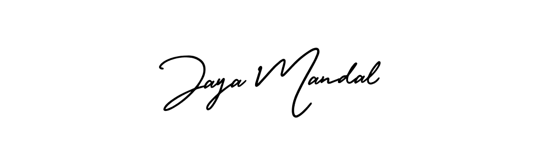 How to make Jaya Mandal name signature. Use AmerikaSignatureDemo-Regular style for creating short signs online. This is the latest handwritten sign. Jaya Mandal signature style 3 images and pictures png