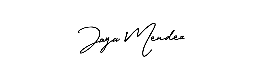 It looks lik you need a new signature style for name Jaya Mendez. Design unique handwritten (AmerikaSignatureDemo-Regular) signature with our free signature maker in just a few clicks. Jaya Mendez signature style 3 images and pictures png