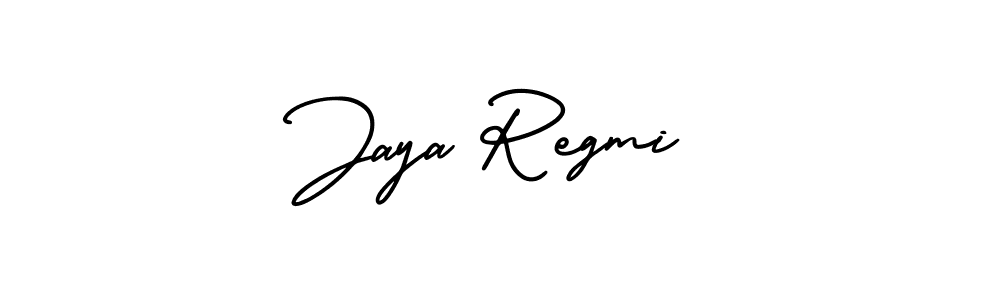 You should practise on your own different ways (AmerikaSignatureDemo-Regular) to write your name (Jaya Regmi) in signature. don't let someone else do it for you. Jaya Regmi signature style 3 images and pictures png