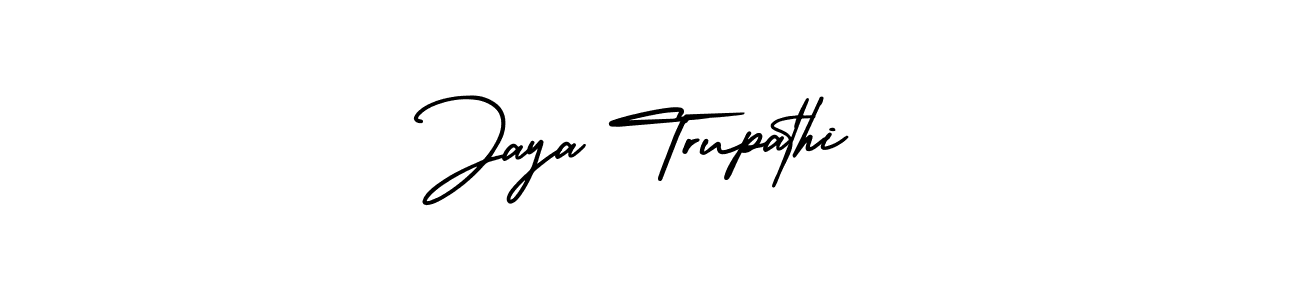 Make a beautiful signature design for name Jaya Trupathi. With this signature (AmerikaSignatureDemo-Regular) style, you can create a handwritten signature for free. Jaya Trupathi signature style 3 images and pictures png