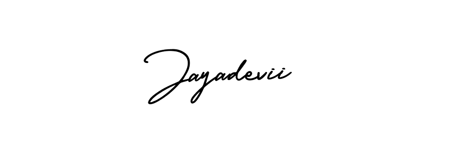 It looks lik you need a new signature style for name Jayadevii. Design unique handwritten (AmerikaSignatureDemo-Regular) signature with our free signature maker in just a few clicks. Jayadevii signature style 3 images and pictures png