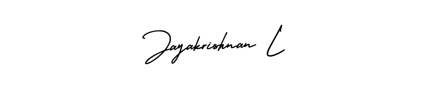 Also You can easily find your signature by using the search form. We will create Jayakrishnan L name handwritten signature images for you free of cost using AmerikaSignatureDemo-Regular sign style. Jayakrishnan L signature style 3 images and pictures png