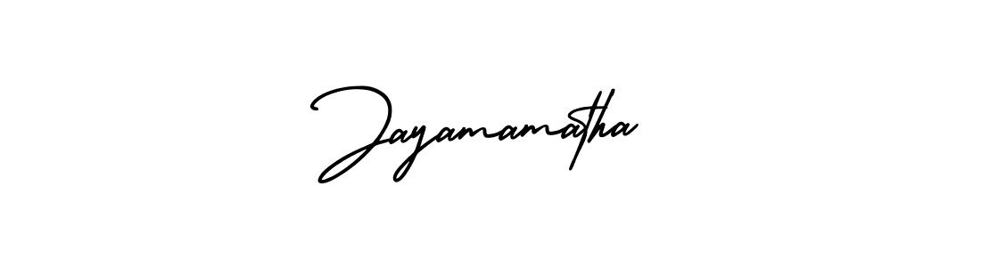 The best way (AmerikaSignatureDemo-Regular) to make a short signature is to pick only two or three words in your name. The name Jayamamatha include a total of six letters. For converting this name. Jayamamatha signature style 3 images and pictures png