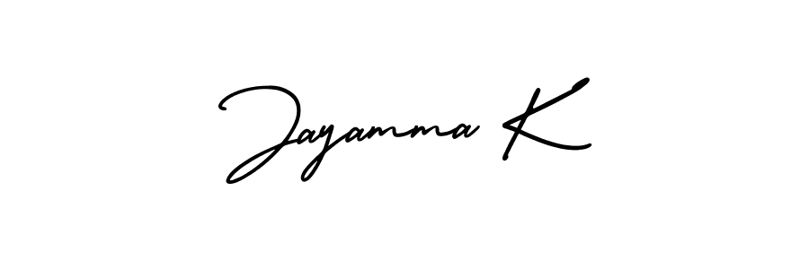 How to make Jayamma K signature? AmerikaSignatureDemo-Regular is a professional autograph style. Create handwritten signature for Jayamma K name. Jayamma K signature style 3 images and pictures png