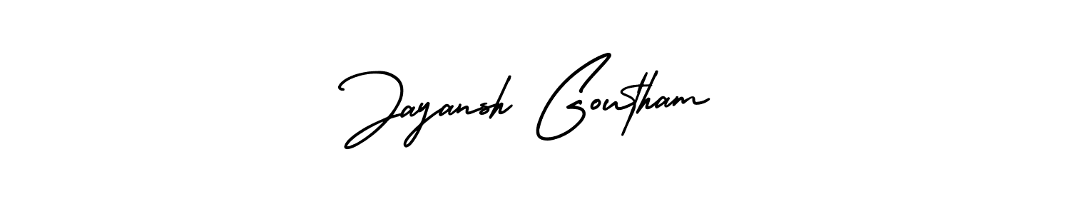 How to make Jayansh Goutham name signature. Use AmerikaSignatureDemo-Regular style for creating short signs online. This is the latest handwritten sign. Jayansh Goutham signature style 3 images and pictures png