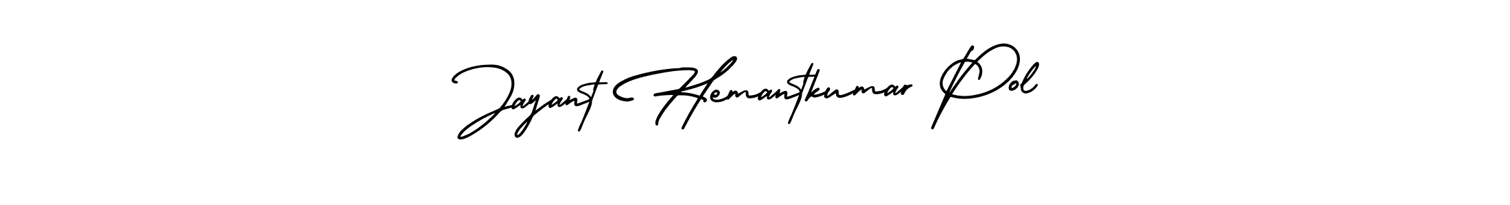 You should practise on your own different ways (AmerikaSignatureDemo-Regular) to write your name (Jayant Hemantkumar Pol) in signature. don't let someone else do it for you. Jayant Hemantkumar Pol signature style 3 images and pictures png