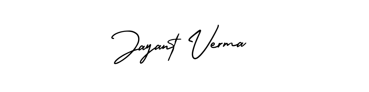 You should practise on your own different ways (AmerikaSignatureDemo-Regular) to write your name (Jayant Verma) in signature. don't let someone else do it for you. Jayant Verma signature style 3 images and pictures png