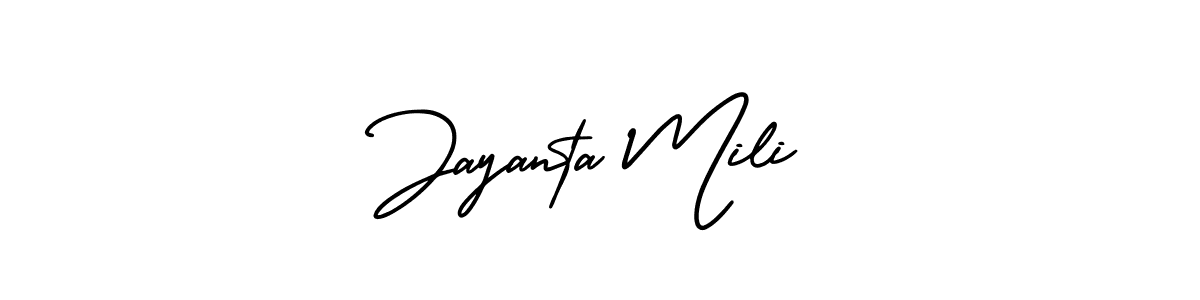 AmerikaSignatureDemo-Regular is a professional signature style that is perfect for those who want to add a touch of class to their signature. It is also a great choice for those who want to make their signature more unique. Get Jayanta Mili name to fancy signature for free. Jayanta Mili signature style 3 images and pictures png
