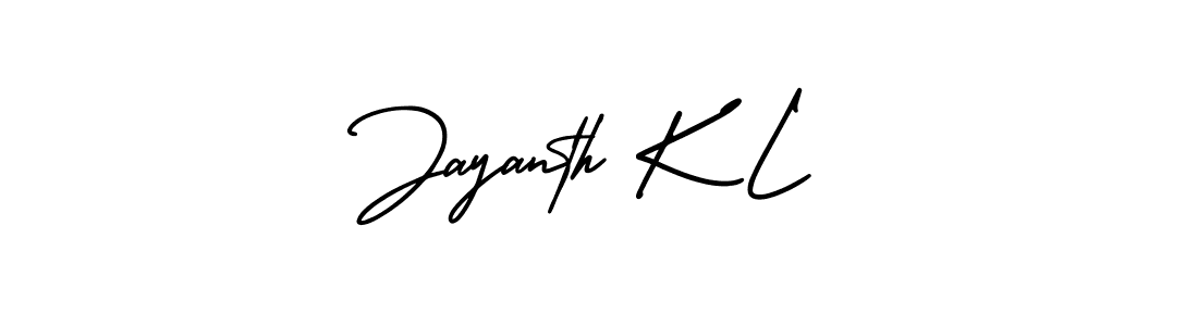 How to make Jayanth K L name signature. Use AmerikaSignatureDemo-Regular style for creating short signs online. This is the latest handwritten sign. Jayanth K L signature style 3 images and pictures png