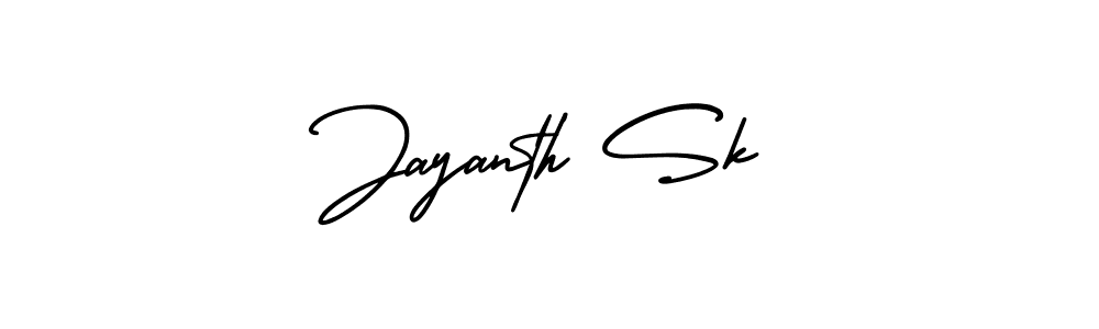 How to make Jayanth Sk name signature. Use AmerikaSignatureDemo-Regular style for creating short signs online. This is the latest handwritten sign. Jayanth Sk signature style 3 images and pictures png